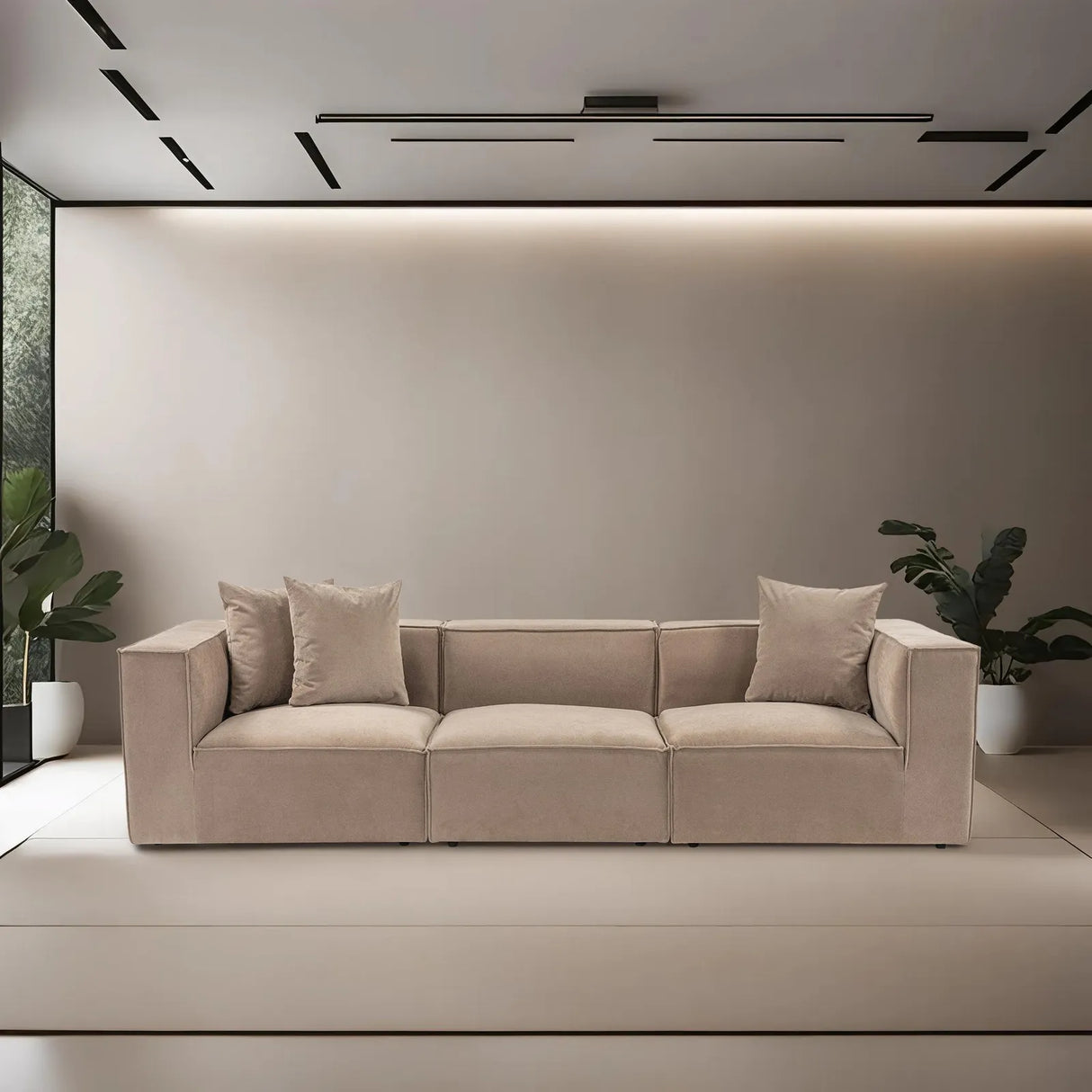 Sora 3-Sitzer Sofa in Cappuccino, 270x65 cm von Atelier Del Sofa – Bild 2