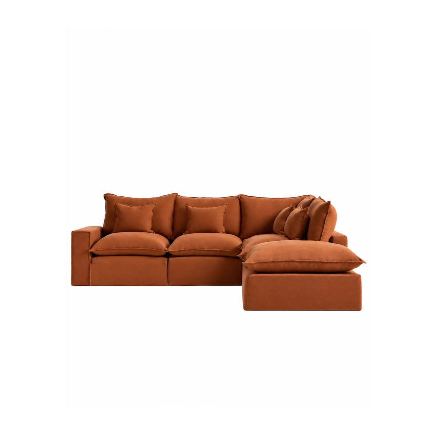 Modulares 4-Sitzer-Ecksofa Anarela mit abnehmbarem Bezug aus 100 % Leinen, 307 x 287 cm, FSC Mix Credit