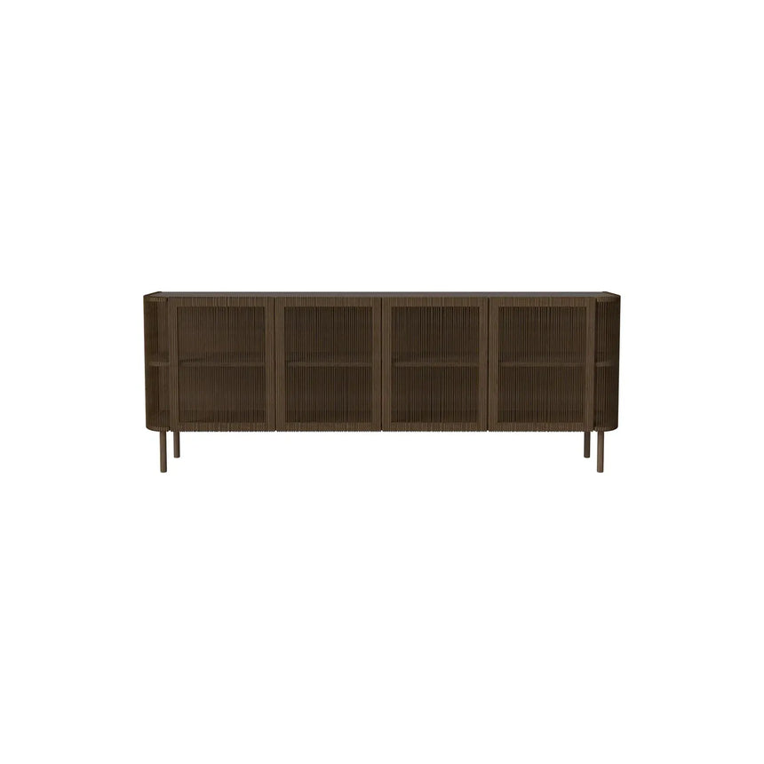 Sideboard Cord, en chêne huilé, avec placage en bois cannelé, 216 cm