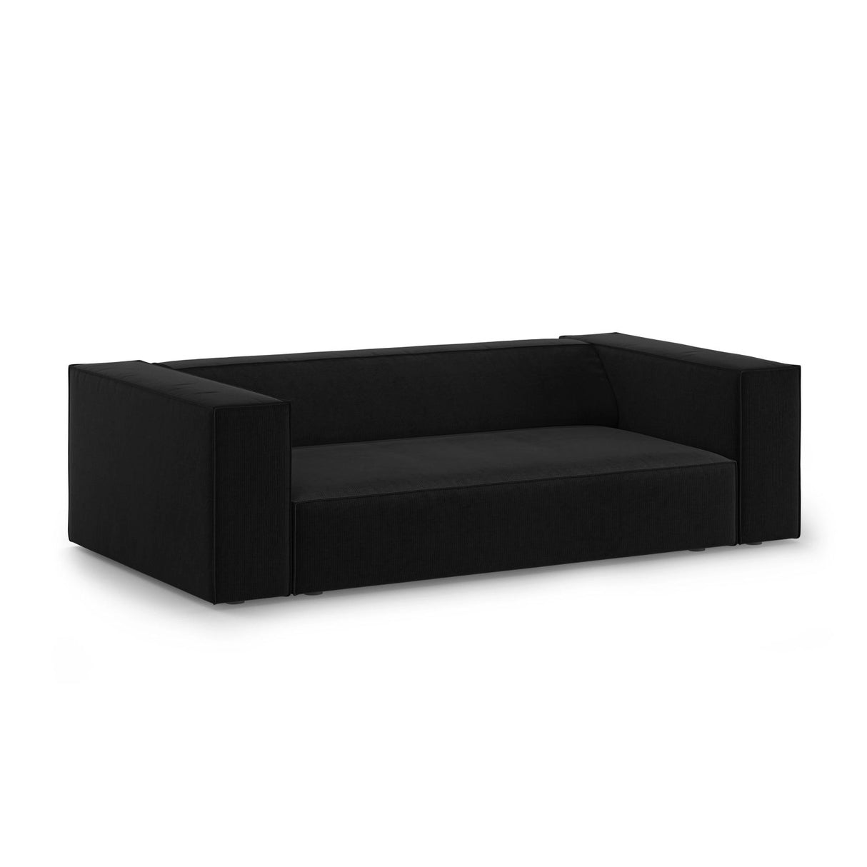 Arendal 2-Sitzer Sofa aus Chenille mit Cordoptik in Schwarz (Brave Me 6), 180x102x70 cm von Cosmopolitan Design – Bild 3