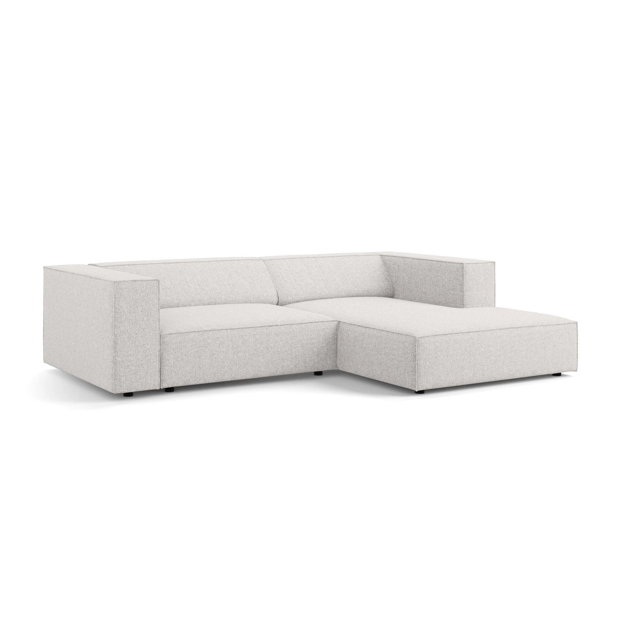 Arendal 3-Sitzer Ecksofa, Rechte Seite, aus Chenille in Hellgrau (Haga 06), 224x166x70 cm von Cosmopolitan Design – Bild 4