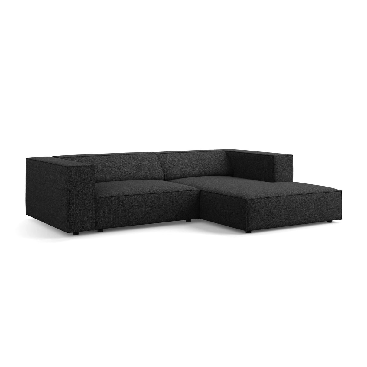 Arendal 3-Sitzer Ecksofa, Rechte Seite, aus Chenille in Schwarz (Haga 19), 224x166x70 cm von Cosmopolitan Design – Bild 4