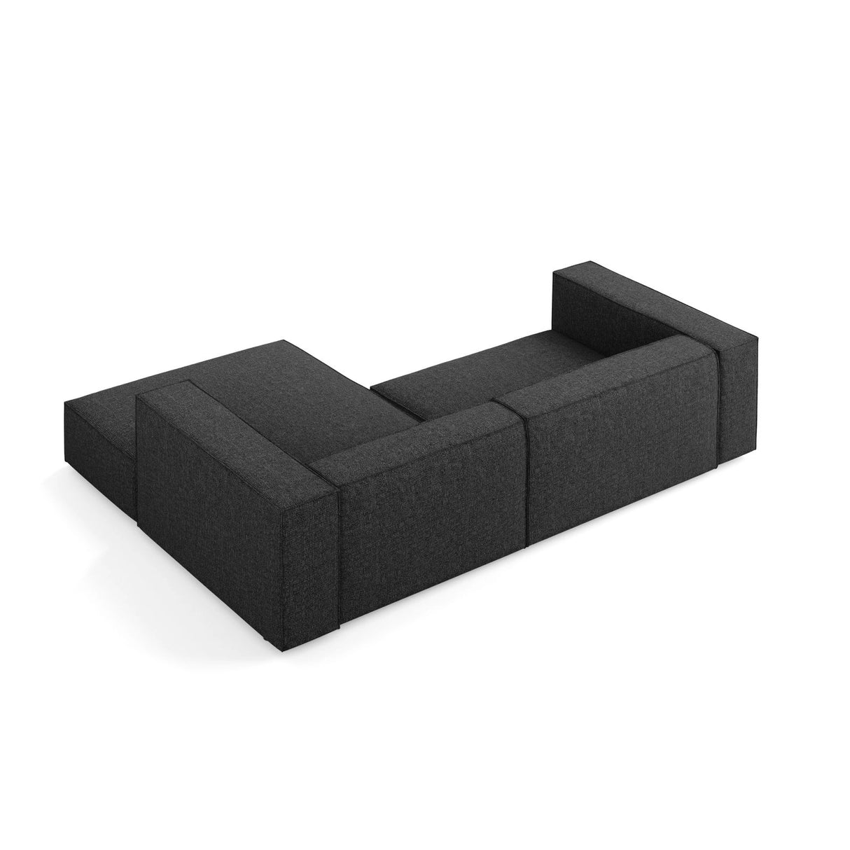 Arendal 3-Sitzer Ecksofa, Rechte Seite, aus Chenille in Schwarz (Haga 19), 224x166x70 cm von Cosmopolitan Design – Bild 5