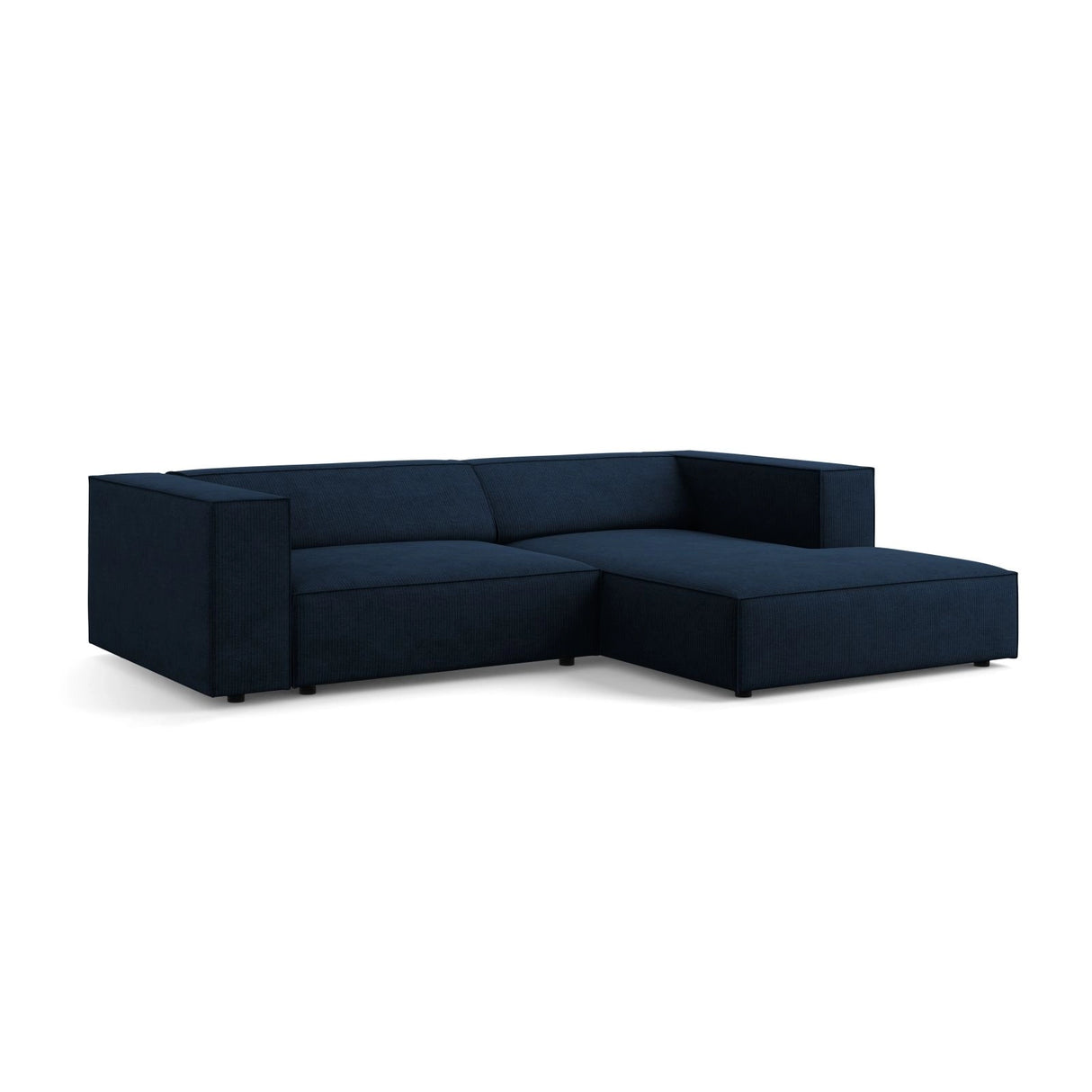 Arendal 3-Sitzer Ecksofa, Rechte Seite, aus Chenille mit Cordoptik in Königsblau (Brave Me 7), 224x166x70 cm von Cosmopolitan Design – Bild 3
