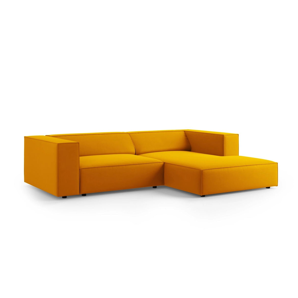 Arendal 3-Sitzer Ecksofa, Rechte Seite, aus Samt in Gelb (Casino Mostaza), 224x166x70 cm von Cosmopolitan Design – Bild 3