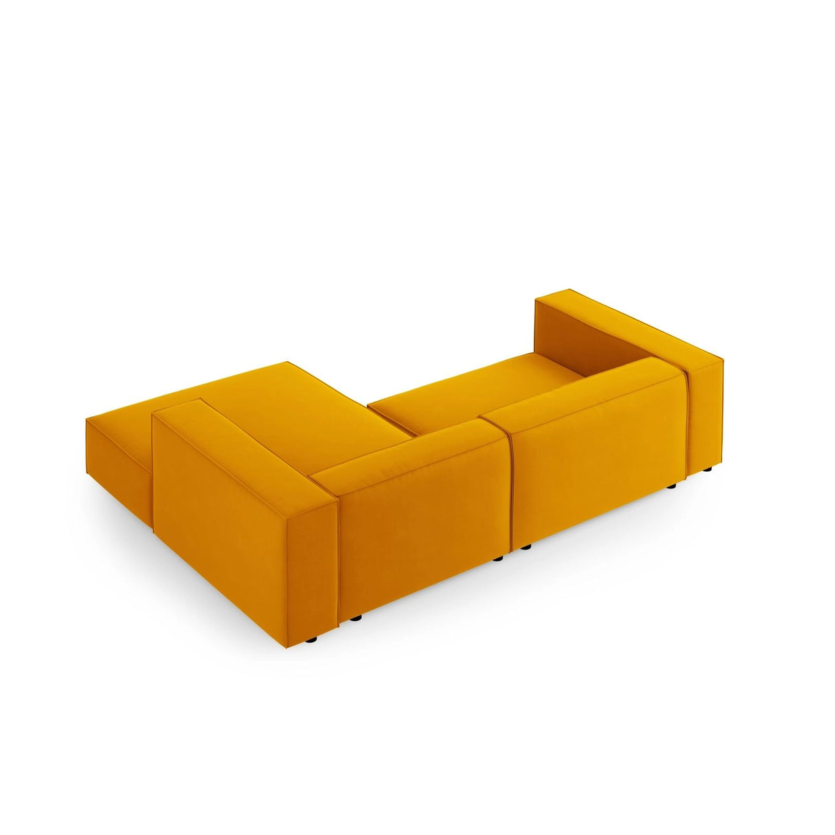 Arendal 3-Sitzer Ecksofa, Rechte Seite, aus Samt in Gelb (Casino Mostaza), 224x166x70 cm von Cosmopolitan Design – Bild 4