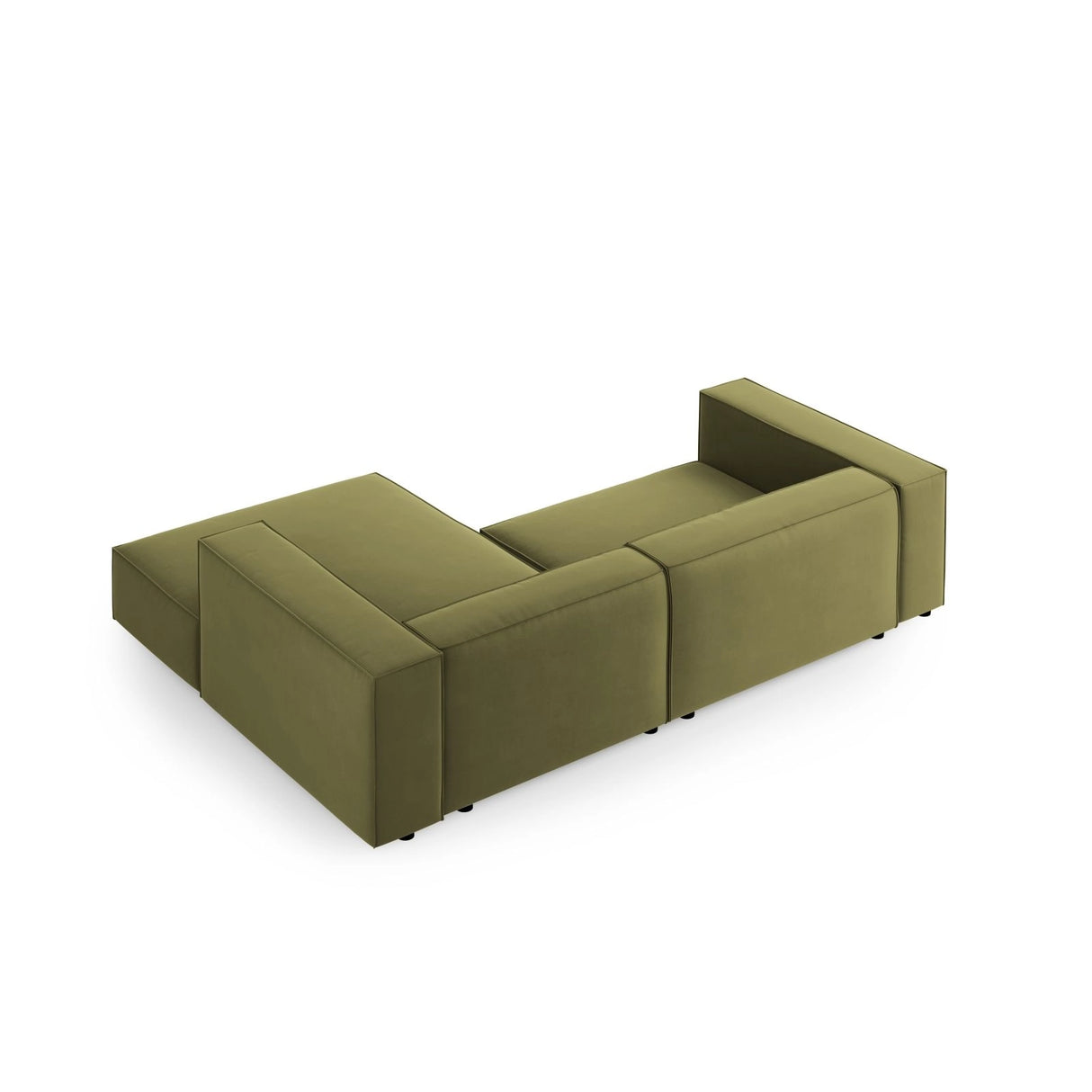 Arendal 3-Sitzer Ecksofa, Rechte Seite, aus Samt in Hellgrün (Casino Forest), 224x166x70 cm von Cosmopolitan Design – Bild 4