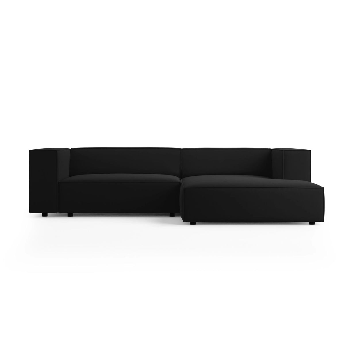 Arendal 3-Sitzer Ecksofa, Rechte Seite, aus Samt in Schwarz (Casino Black), 224x166x70 cm von Cosmopolitan Design – Bild 1