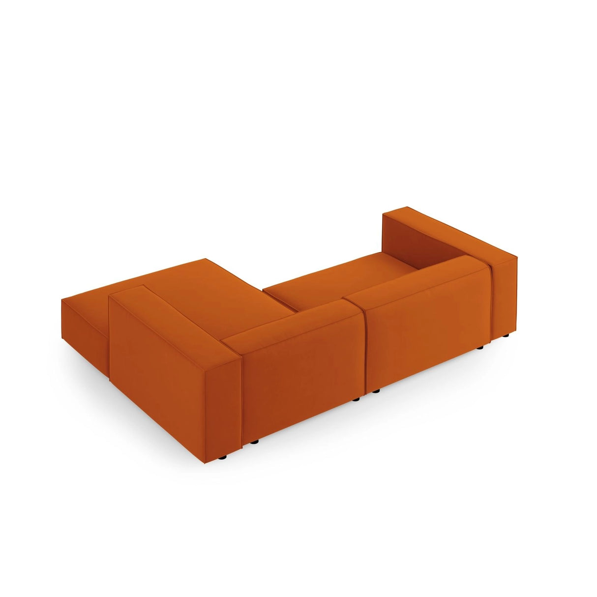 Arendal 3-Sitzer Ecksofa, Rechte Seite, aus Samt in Terrakotta (Casino Terracota), 224x166x70 cm von Cosmopolitan Design – Bild 4