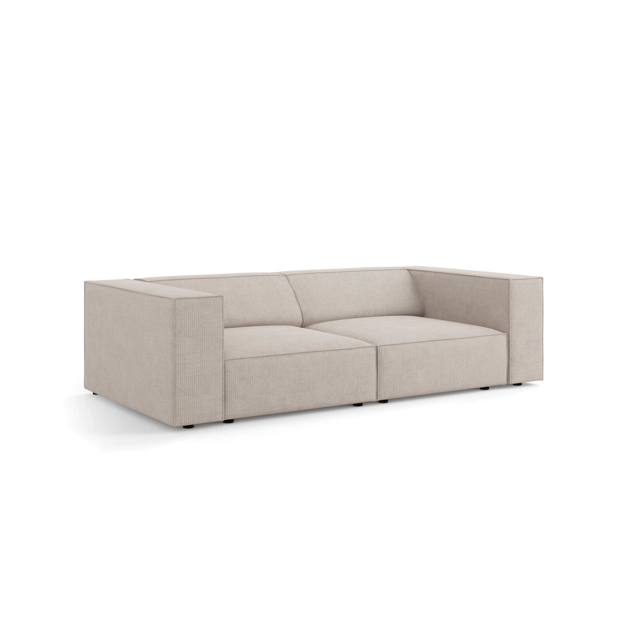 Arendal 3-Sitzer Sofa aus Chenille mit Cordoptik in Dunkelbeige (Brave Me 18), 204x102x70 cm von Cosmopolitan Design – Bild 3