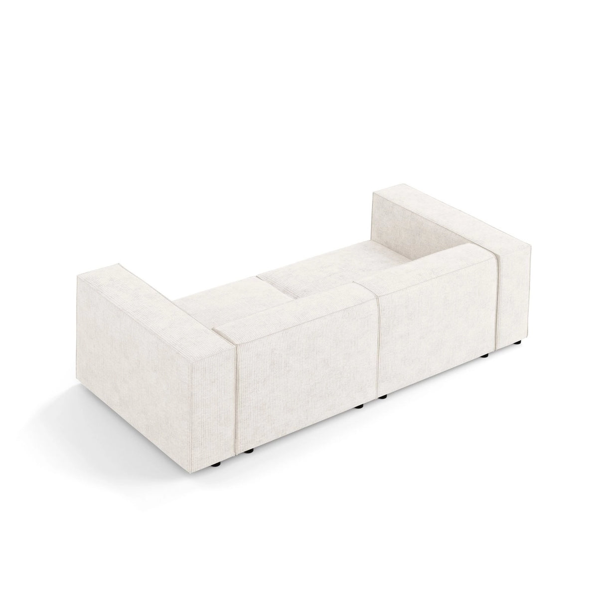 Arendal 3-Sitzer Sofa aus Chenille mit Cordoptik in Elfenbein (Brave Me 1), 204x102x70 cm von Cosmopolitan Design – Bild 4