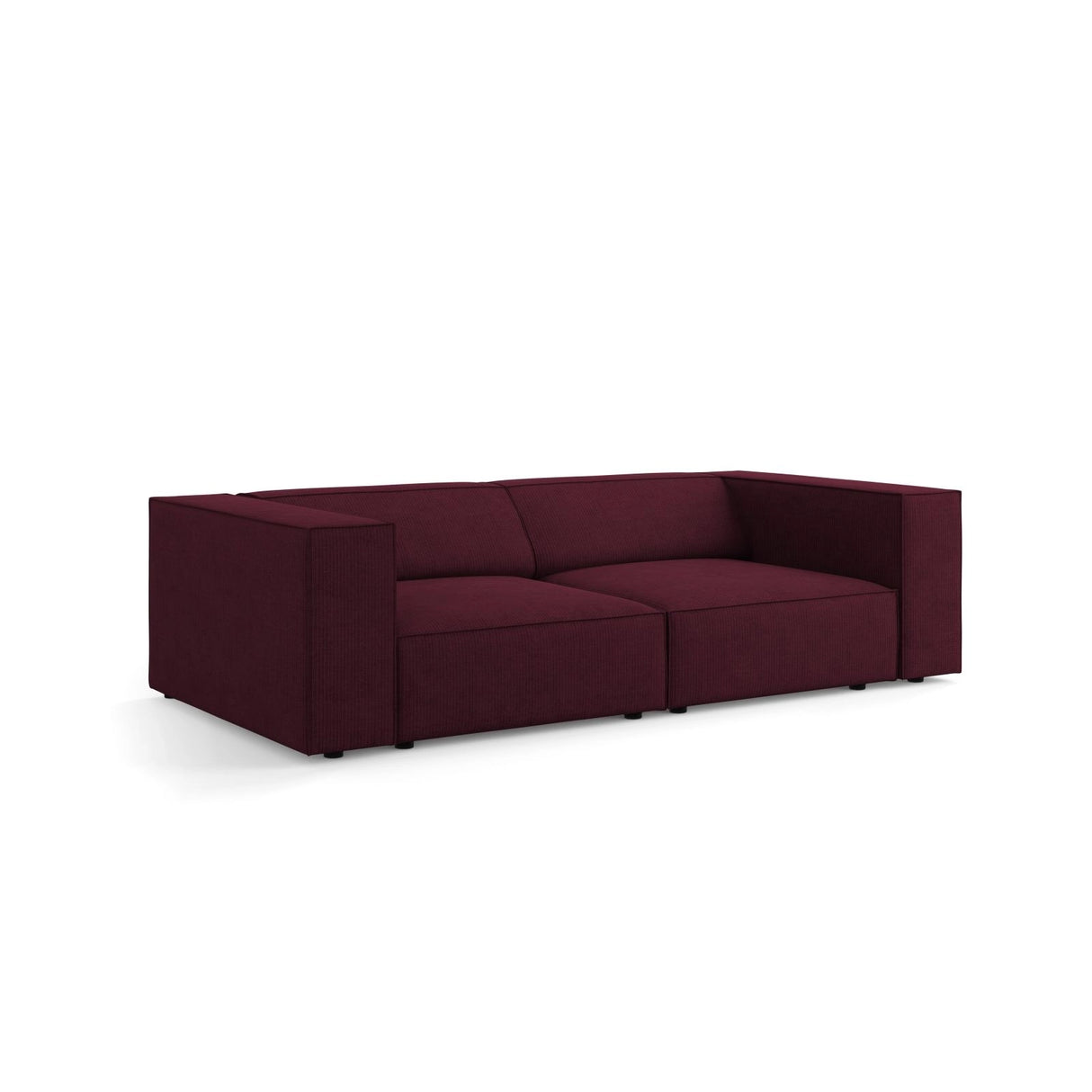 Arendal 3-Sitzer Sofa aus Chenille mit Cordoptik in Rubin (Brave Me 8), 204x102x70 cm von Cosmopolitan Design – Bild 3