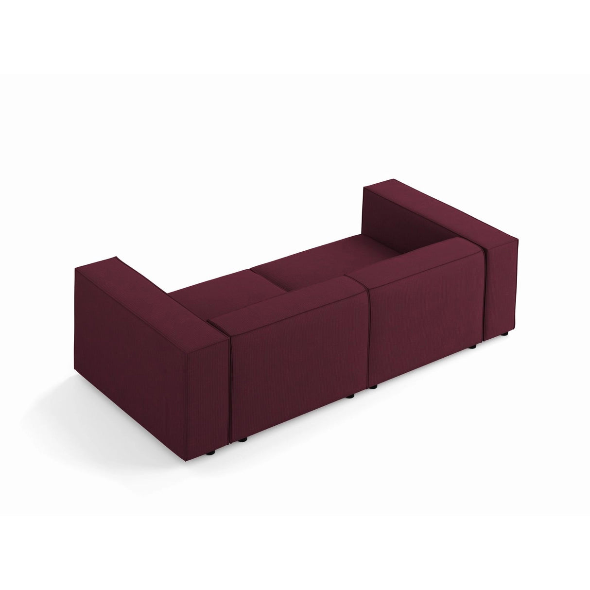 Arendal 3-Sitzer Sofa aus Chenille mit Cordoptik in Rubin (Brave Me 8), 204x102x70 cm von Cosmopolitan Design – Bild 4