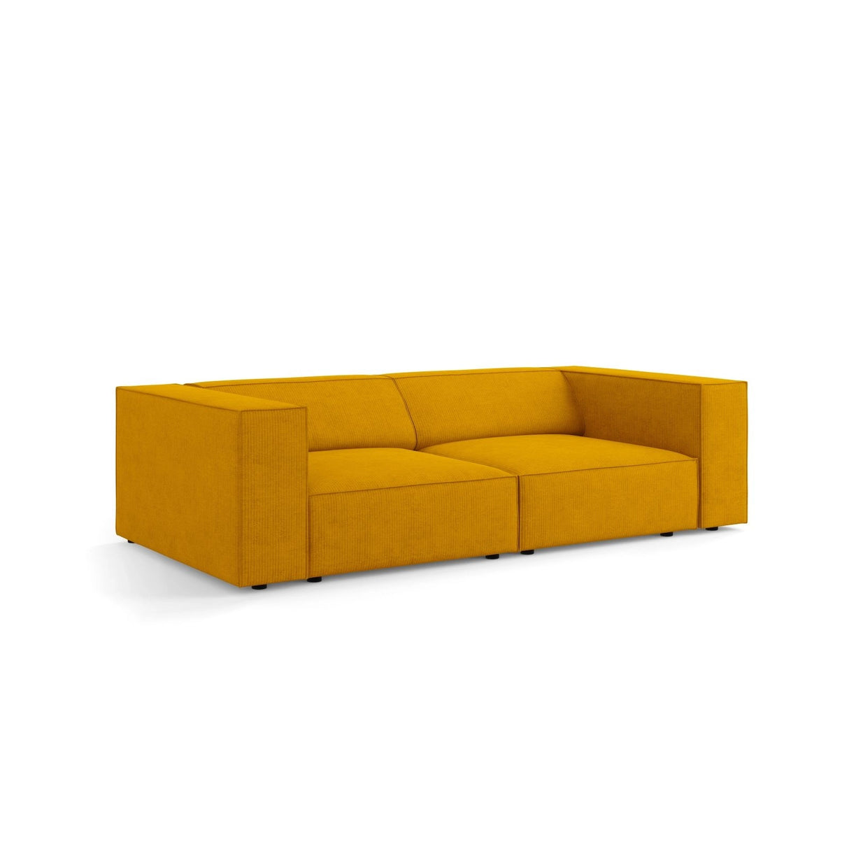 Arendal 3-Sitzer Sofa aus Chenille mit Cordoptik in Senf (Brave Me 13), 204x102x70 cm von Cosmopolitan Design – Bild 3