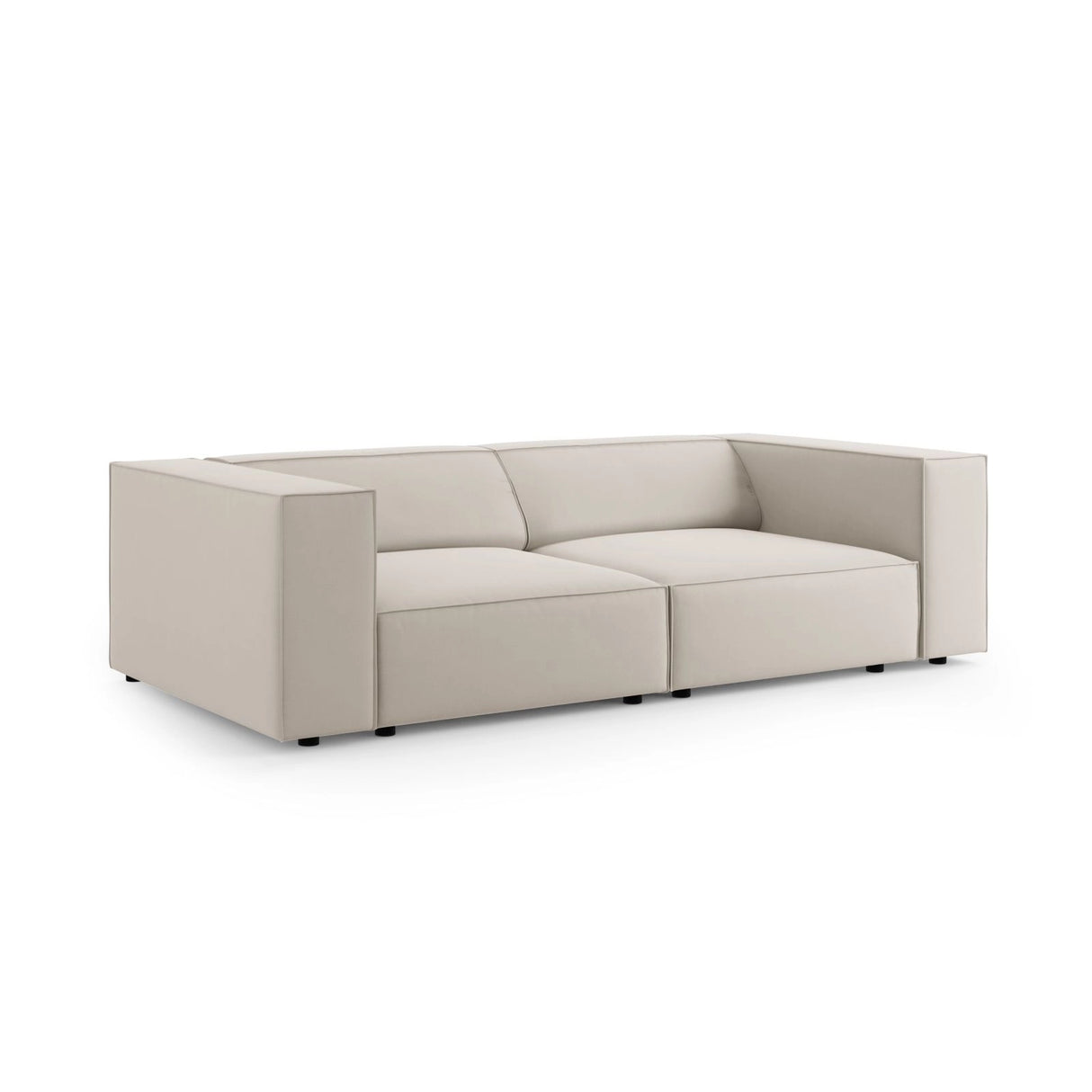 Arendal 3-Sitzer Sofa aus Samt in Ecru (Casino Sand), 204x102x70 cm von Cosmopolitan Design – Bild 3