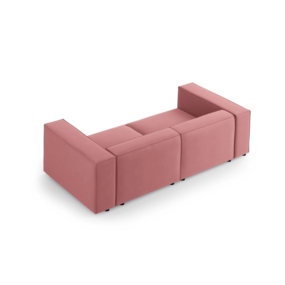 Arendal 3-Sitzer Sofa aus Samt in Flamingo (Casino Salmon), 204x102x70 cm von Cosmopolitan Design – Bild 4