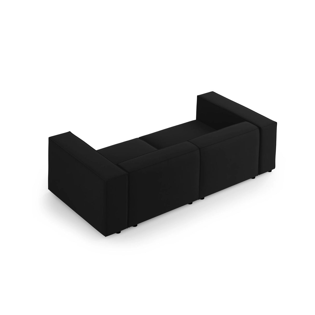 Arendal 3-Sitzer Sofa aus Samt in Schwarz (Casino Black), 204x102x70 cm von Cosmopolitan Design – Bild 4