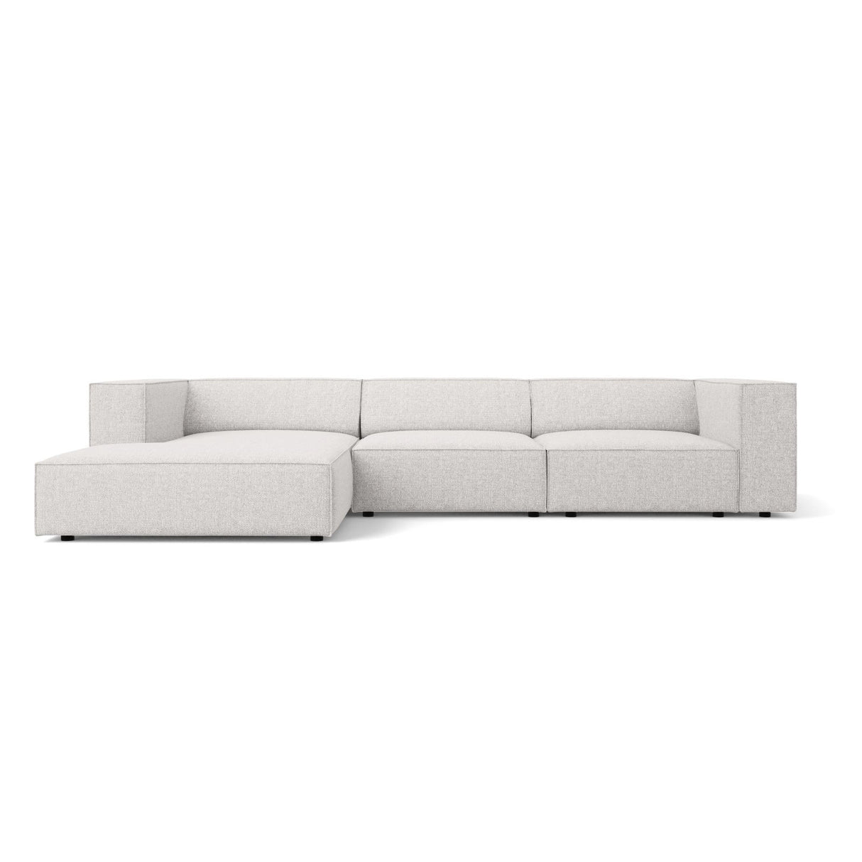 Arendal 4-Sitzer Ecksofa, Linke Seite, aus Chenille in Hellgrau (Haga 06), 284x166x70 cm von Cosmopolitan Design – Bild 1