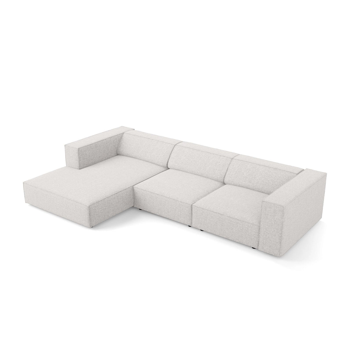 Arendal 4-Sitzer Ecksofa, Linke Seite, aus Chenille in Hellgrau (Haga 06), 284x166x70 cm von Cosmopolitan Design – Bild 5
