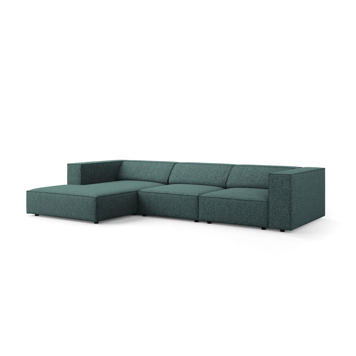 Arendal 4-Sitzer Ecksofa, Linke Seite, aus Chenille in Petrol (Haga 78), 284x166x70 cm von Cosmopolitan Design – Bild 3