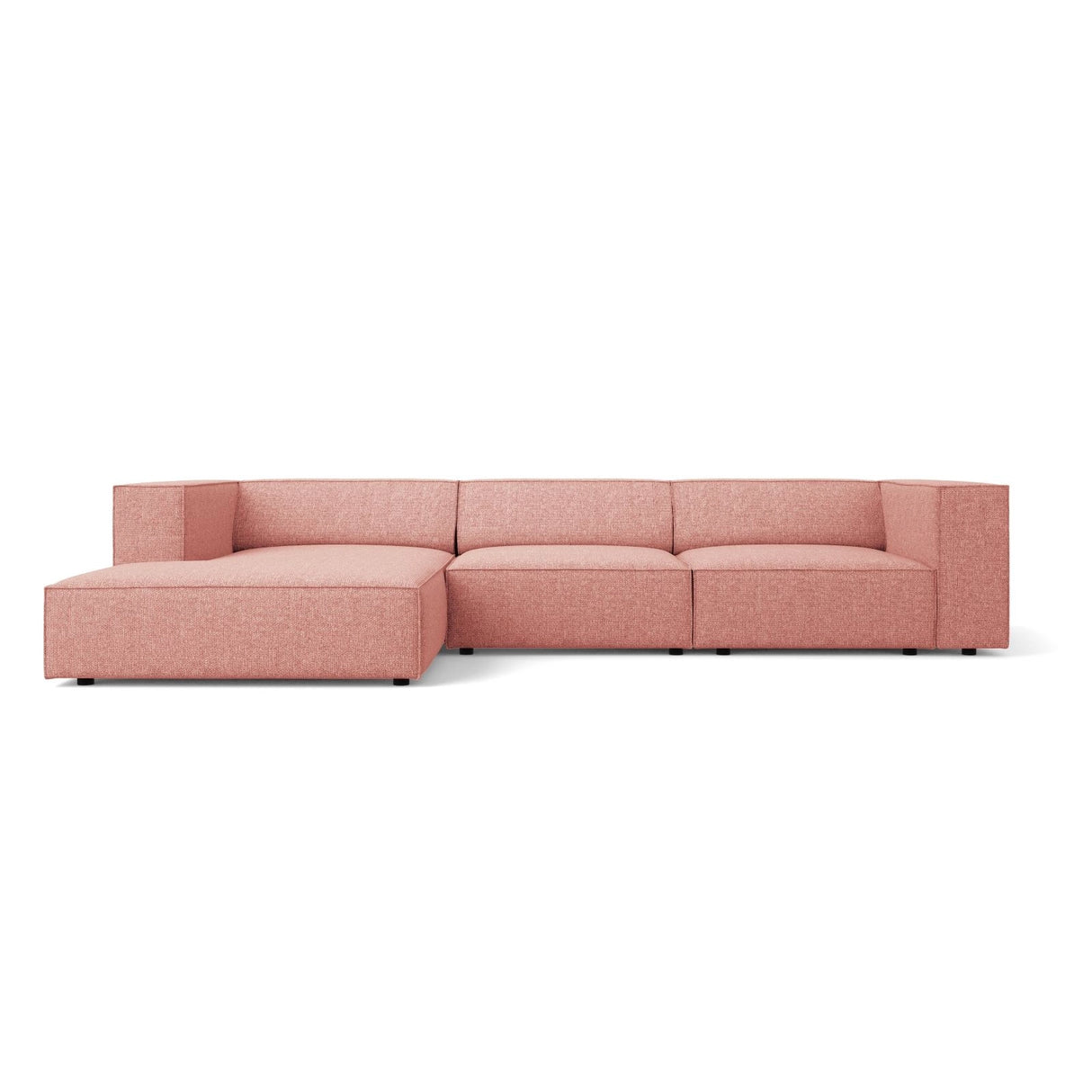 Arendal 4-Sitzer Ecksofa, Linke Seite, aus Chenille in Rosa (Haga 52), 284x166x70 cm von Cosmopolitan Design – Bild 1