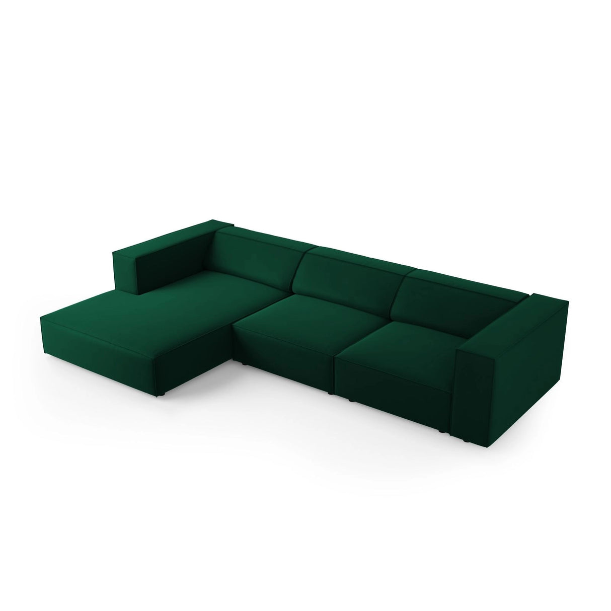 Arendal 4-Sitzer Ecksofa, Linke Seite, aus Samt in Flaschengrün (Casino Deep Green), 284x166x70 cm von Cosmopolitan Design – Bild 5