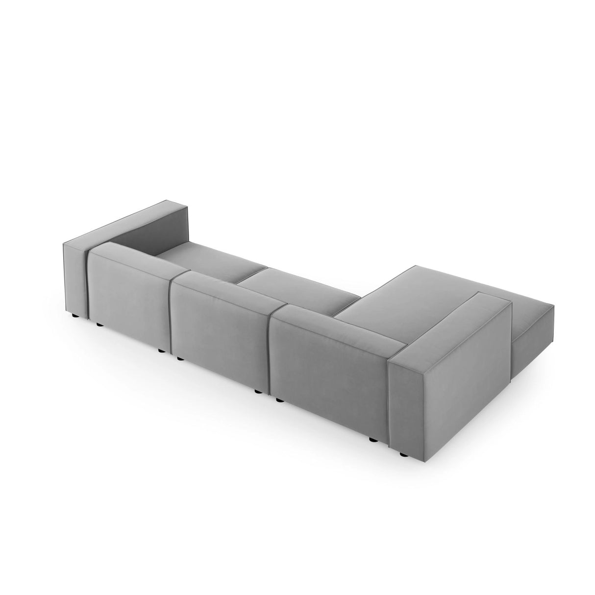 Arendal 4-Sitzer Ecksofa, Linke Seite, aus Samt in Hellgrau (Casino Ash), 284x166x70 cm von Cosmopolitan Design – Bild 4