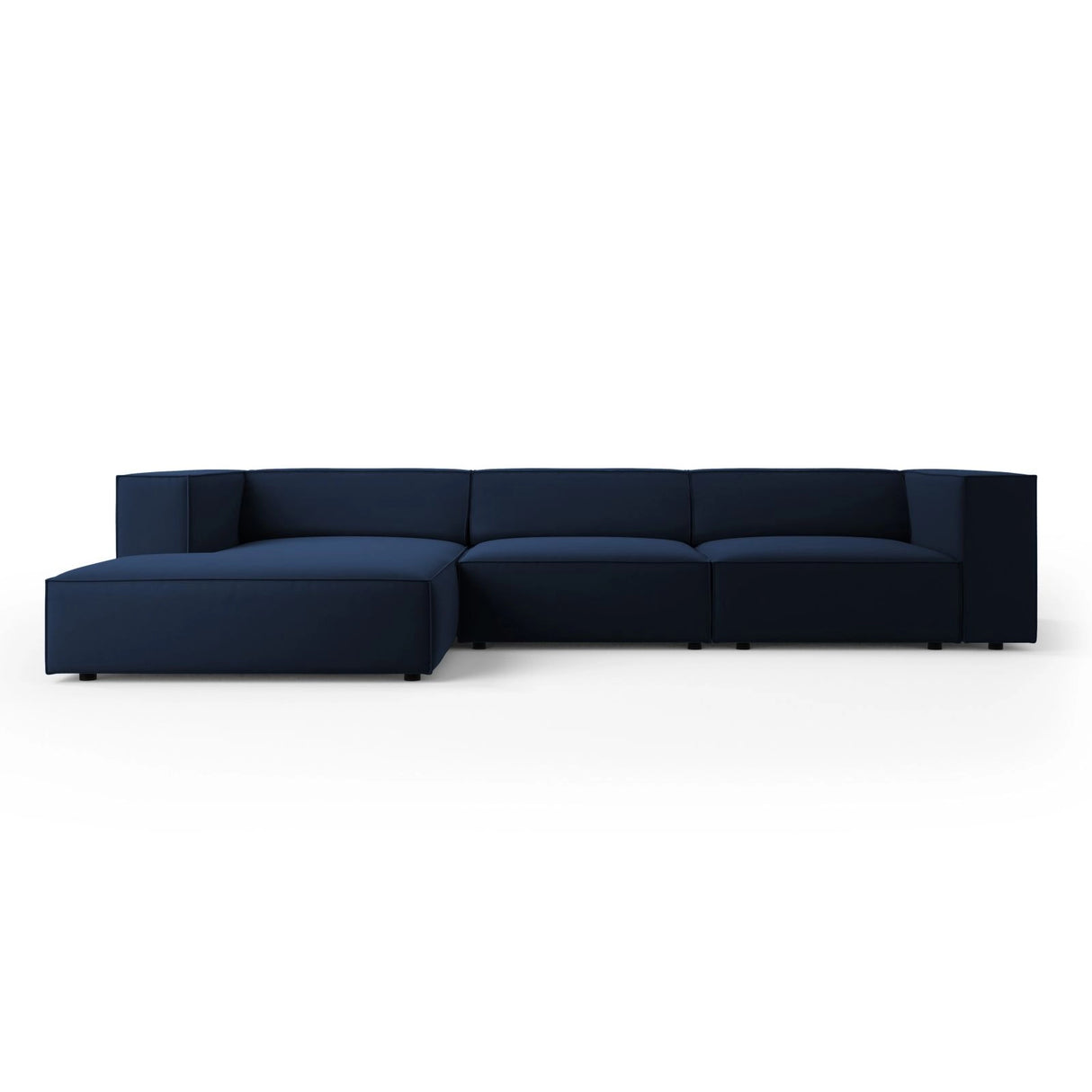Arendal 4-Sitzer Ecksofa, Linke Seite, aus Samt in Königsblau (Casino Deep Blue), 284x166x70 cm von Cosmopolitan Design – Bild 1