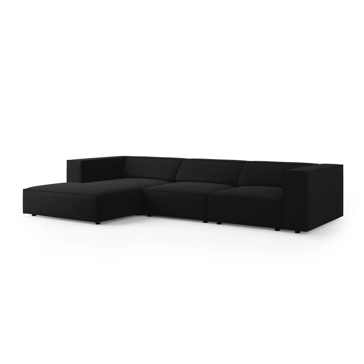 Arendal 4-Sitzer Ecksofa, Linke Seite, aus Samt in Schwarz (Casino Black), 284x166x70 cm von Cosmopolitan Design – Bild 3