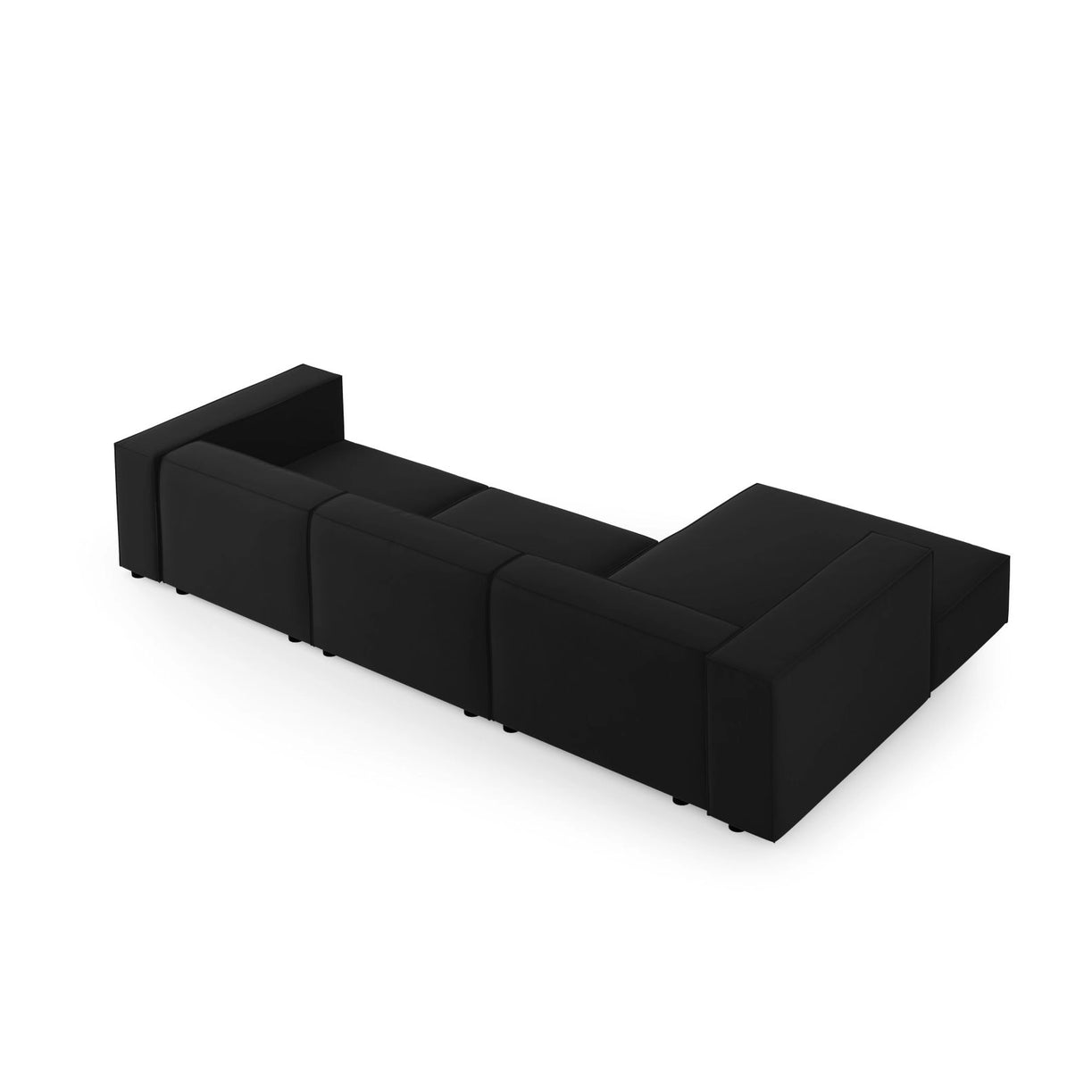 Arendal 4-Sitzer Ecksofa, Linke Seite, aus Samt in Schwarz (Casino Black), 284x166x70 cm von Cosmopolitan Design – Bild 4