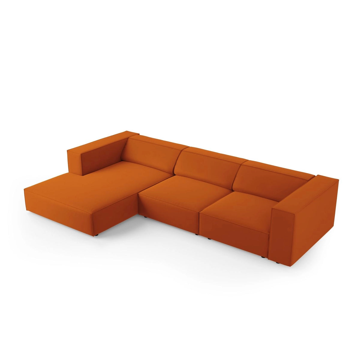 Arendal 4-Sitzer Ecksofa, Linke Seite, aus Samt in Terrakotta (Casino Terracota), 284x166x70 cm von Cosmopolitan Design – Bild 5