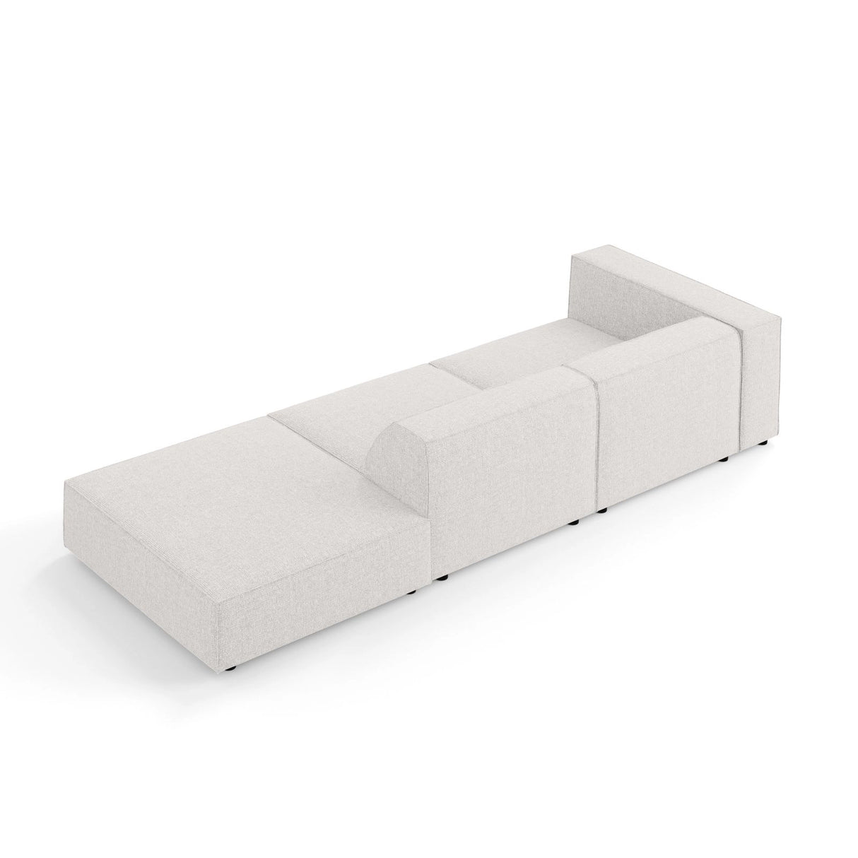 Arendal 4-Sitzer Sofa, Rechtsseitig, aus Chenille in Hellgrau (Haga 06), Beine aus Schwarzes Plastik, 262x102x70 cm von Cosmopolitan Design – Bild 5