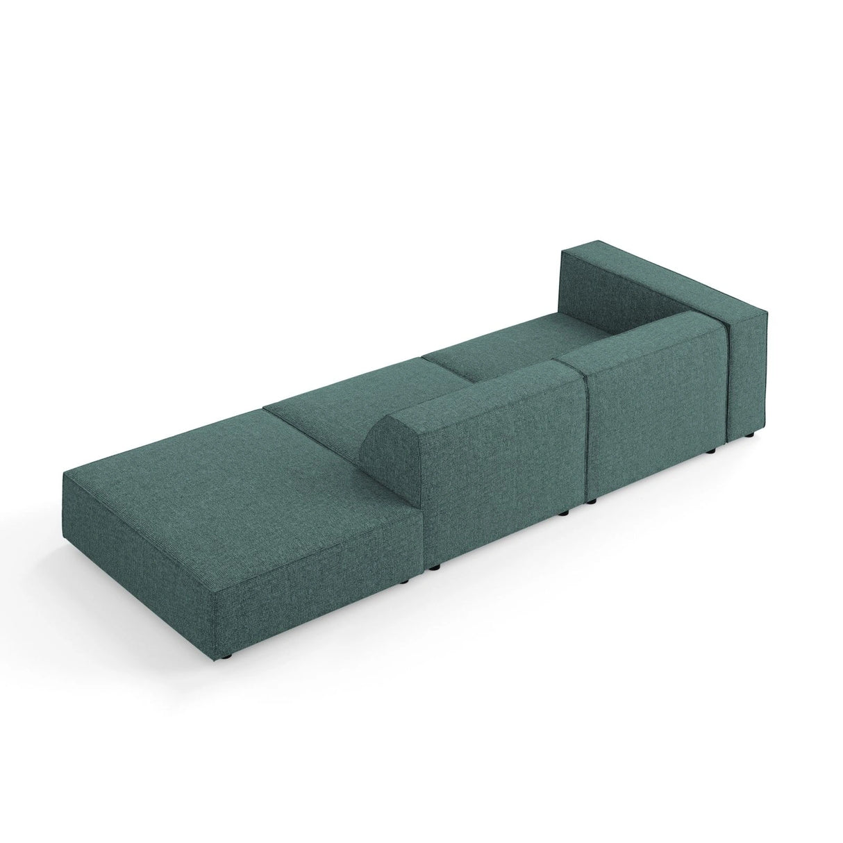 Arendal 4-Sitzer Sofa, Rechtsseitig, aus Chenille in Petrol (Haga 78), Beine aus Schwarzes Plastik, 262x102x70 cm von Cosmopolitan Design – Bild 5