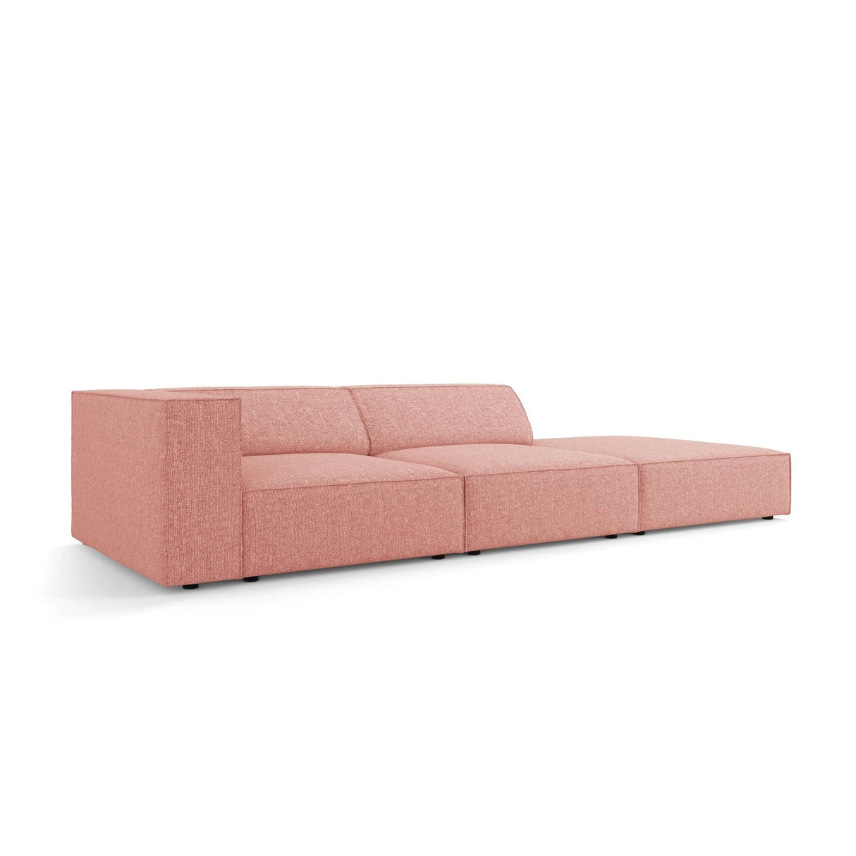 Arendal 4-Sitzer Sofa, Rechtsseitig, aus Chenille in Rosa (Haga 52), Beine aus Schwarzes Plastik, 262x102x70 cm von Cosmopolitan Design – Bild 4