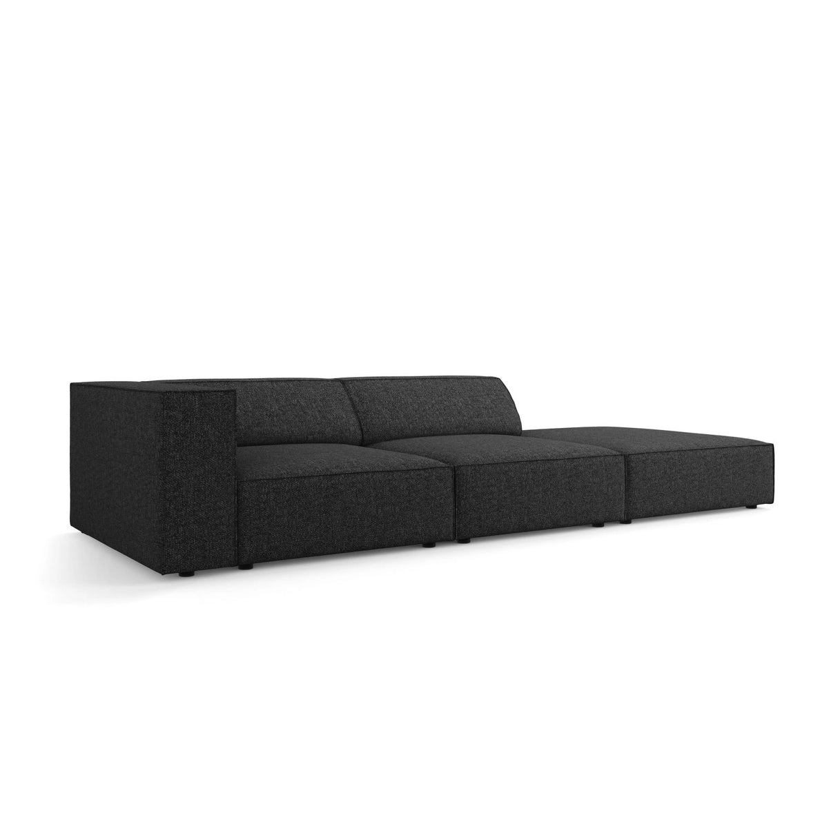 Arendal 4-Sitzer Sofa, Rechtsseitig, aus Chenille in Schwarz (Haga 19), Beine aus Schwarzes Plastik, 262x102x70 cm von Cosmopolitan Design – Bild 4