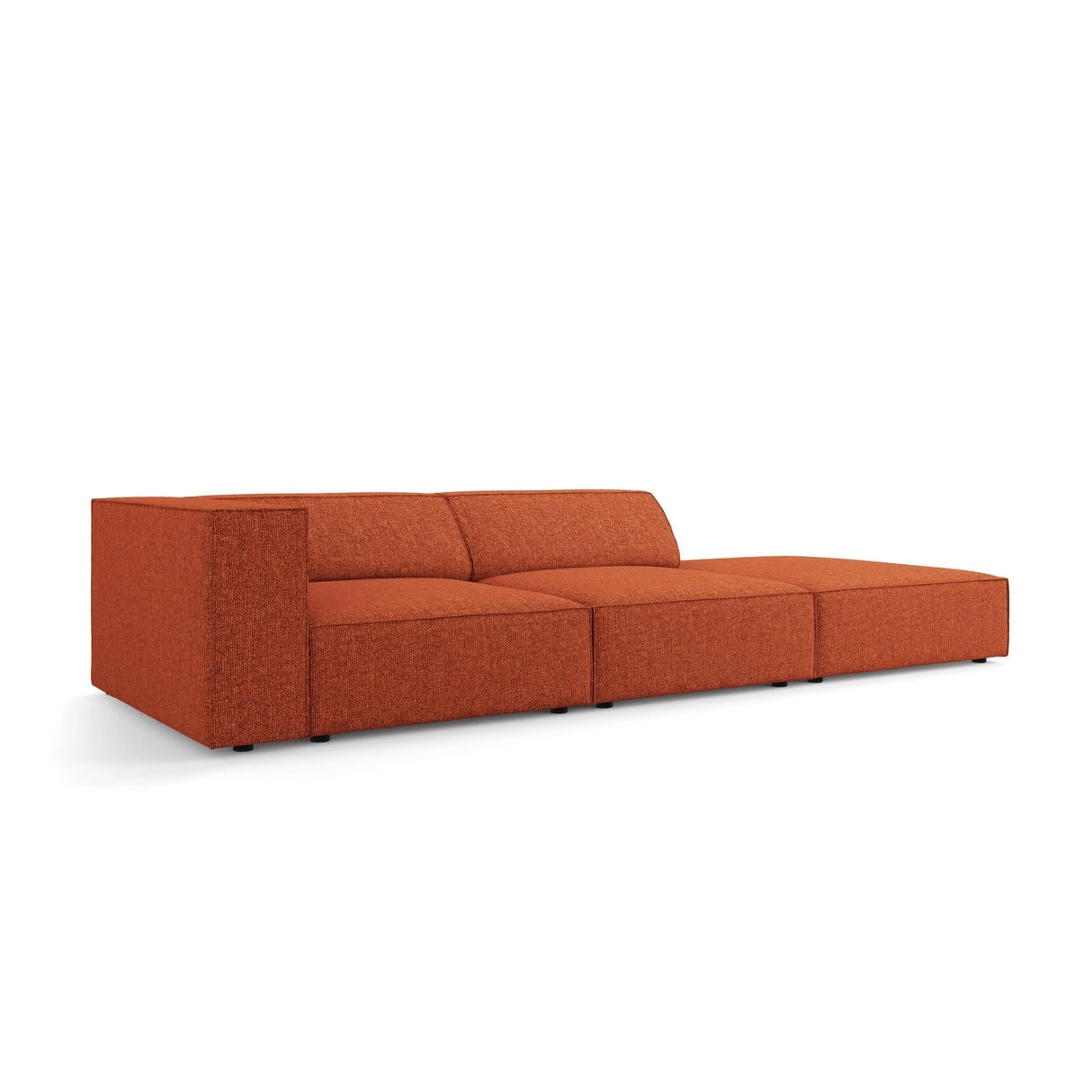 Arendal 4-Sitzer Sofa, Rechtsseitig, aus Chenille in Terrakotta (Haga 44), Beine aus Schwarzes Plastik, 262x102x70 cm von Cosmopolitan Design – Bild 4