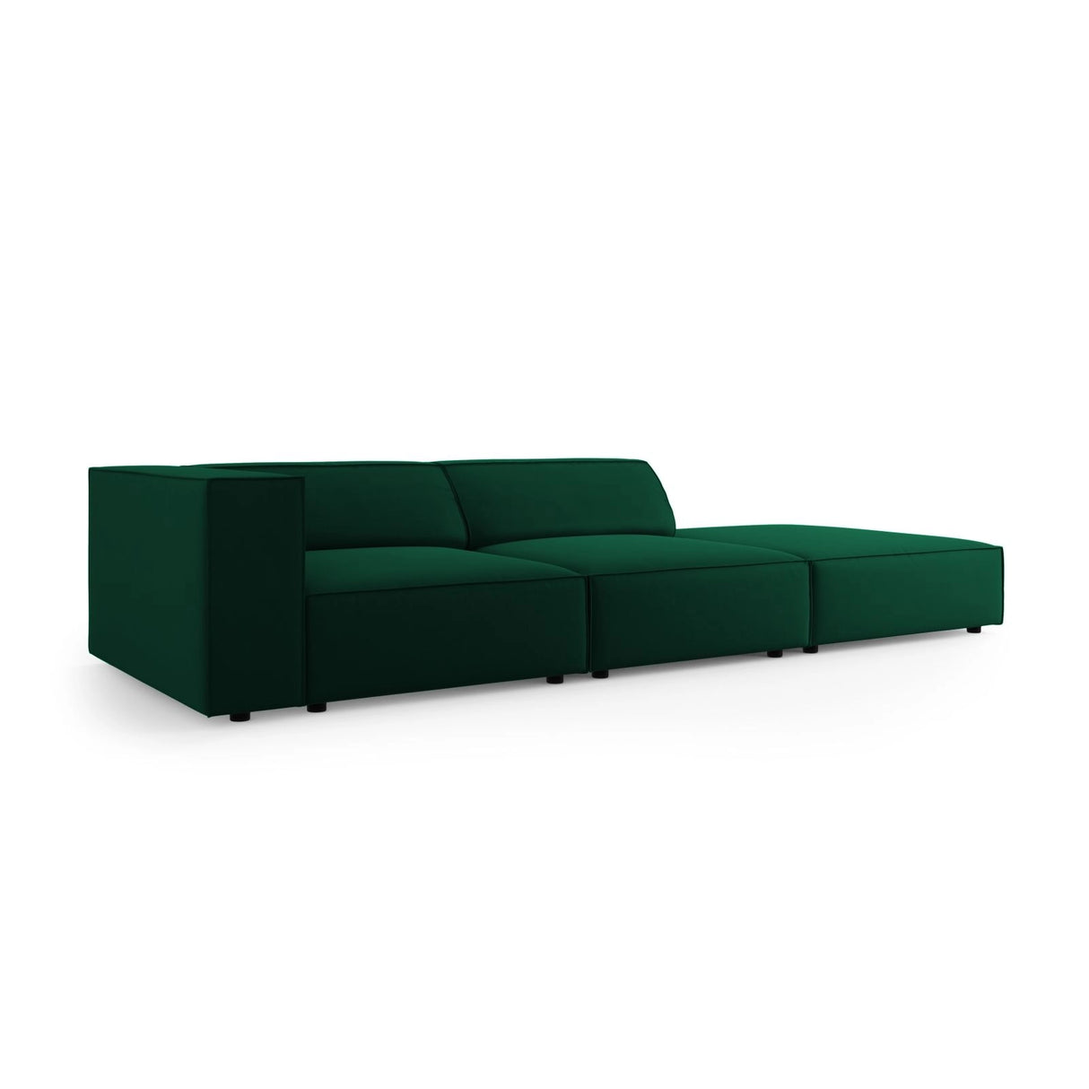 Arendal 4-Sitzer Sofa, Rechtsseitig, aus Samt in Flaschengrün (Casino Deep Green), Beine aus Schwarzes Plastik, 262x102x70 cm von Cosmopolitan Design – Bild 3