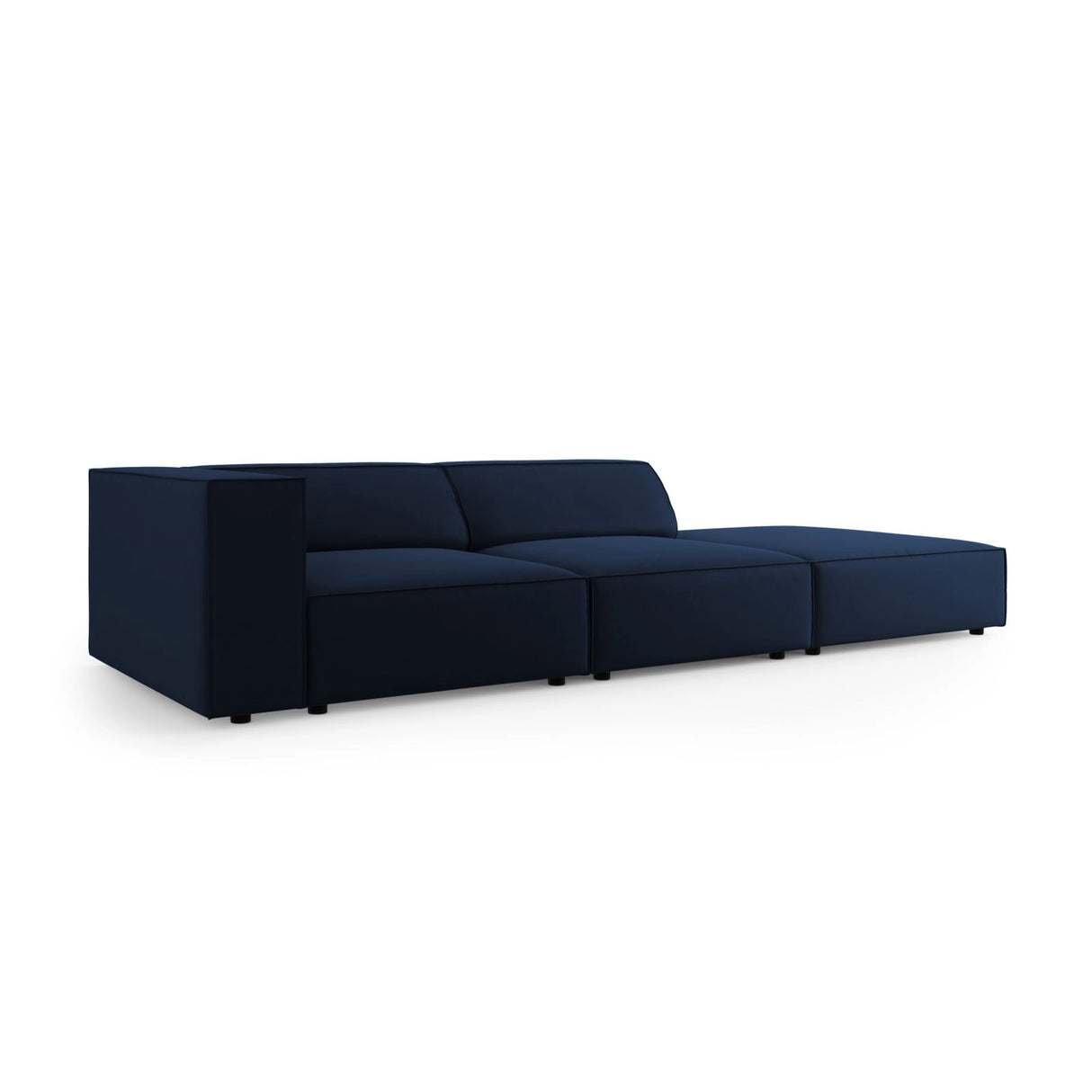 Arendal 4-Sitzer Sofa, Rechtsseitig, aus Samt in Königsblau (Casino Deep Blue), Beine aus Schwarzes Plastik, 262x102x70 cm von Cosmopolitan Design – Bild 3
