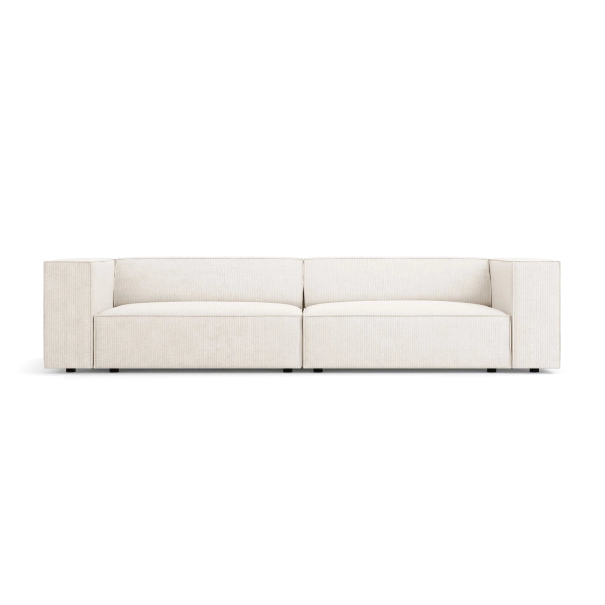 Arendal 4-Sitzer Sofa aus Chenille mit Cordoptik in Elfenbein (Brave Me 1), 244x102x70 cm von Cosmopolitan Design – Bild 1