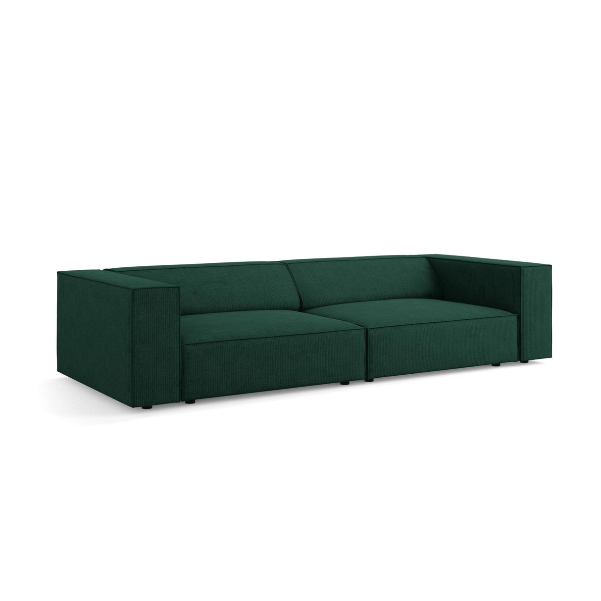 Arendal 4-Sitzer Sofa aus Chenille mit Cordoptik in Flaschengrün (Brave Me 10), 244x102x70 cm von Cosmopolitan Design – Bild 3