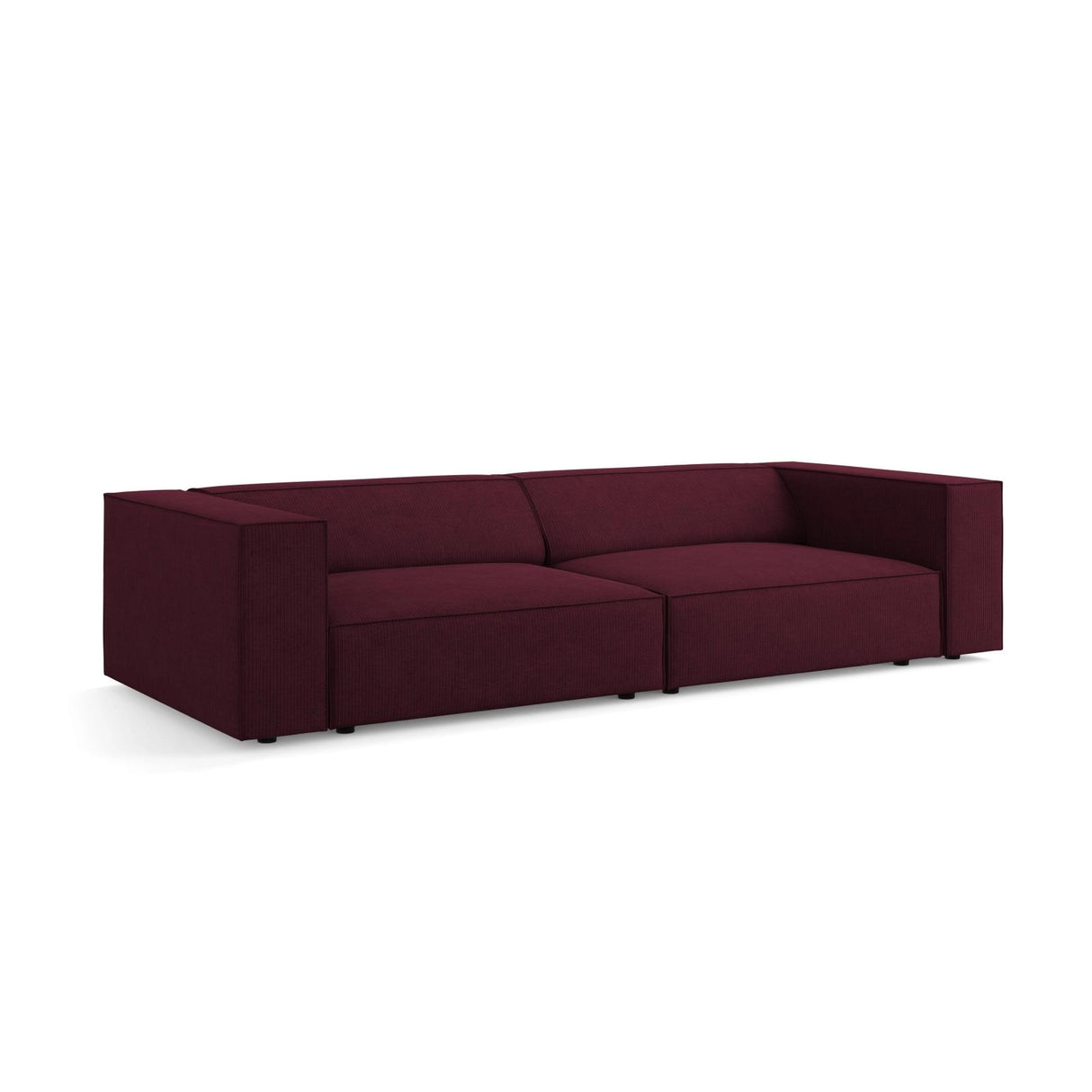Arendal 4-Sitzer Sofa aus Chenille mit Cordoptik in Rubin (Brave Me 8), 244x102x70 cm von Cosmopolitan Design – Bild 3