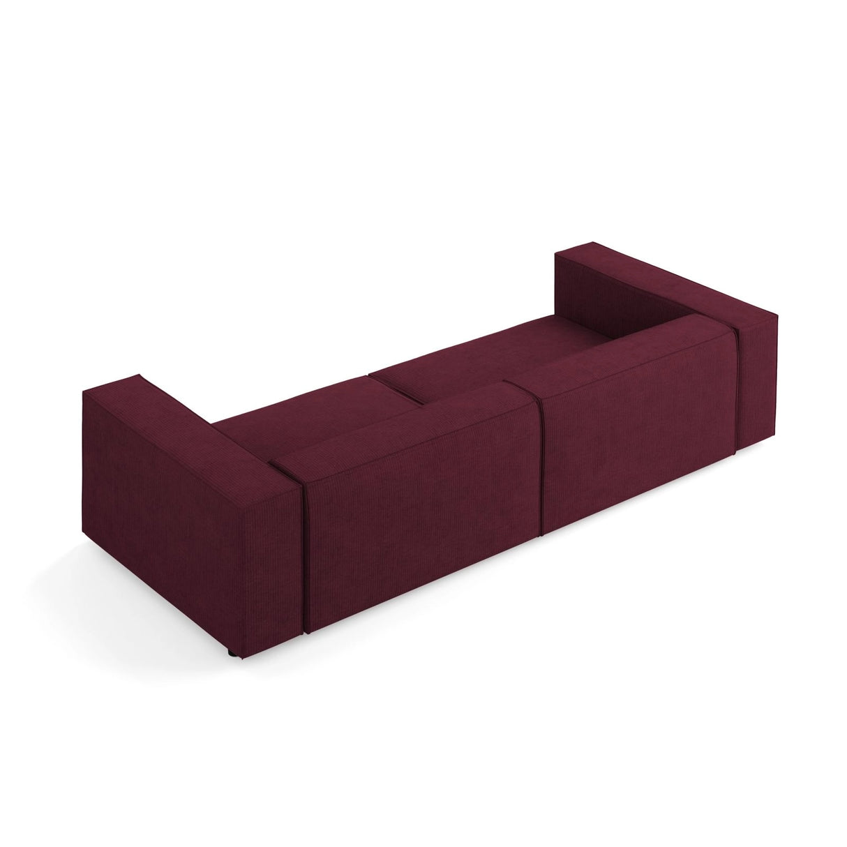 Arendal 4-Sitzer Sofa aus Chenille mit Cordoptik in Rubin (Brave Me 8), 244x102x70 cm von Cosmopolitan Design – Bild 4