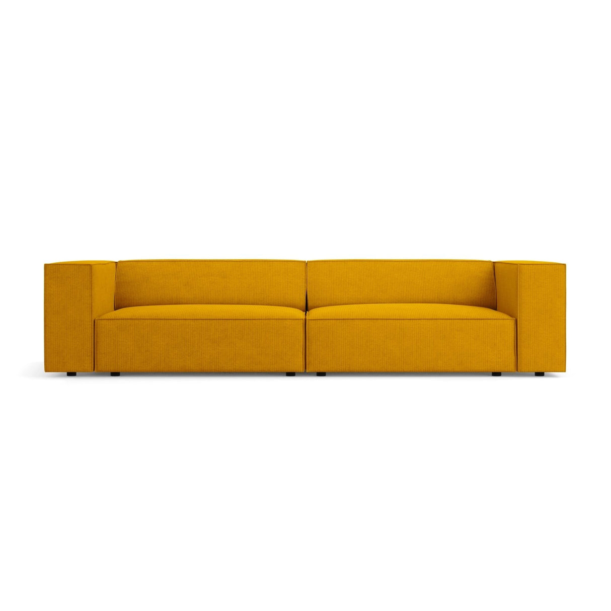 Arendal 4-Sitzer Sofa aus Chenille mit Cordoptik in Senf (Brave Me 13), 244x102x70 cm von Cosmopolitan Design – Bild 1