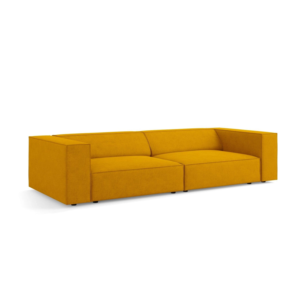 Arendal 4-Sitzer Sofa aus Chenille mit Cordoptik in Senf (Brave Me 13), 244x102x70 cm von Cosmopolitan Design – Bild 3