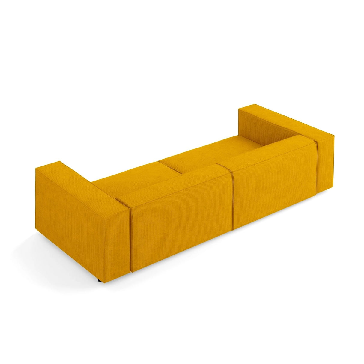 Arendal 4-Sitzer Sofa aus Chenille mit Cordoptik in Senf (Brave Me 13), 244x102x70 cm von Cosmopolitan Design – Bild 4