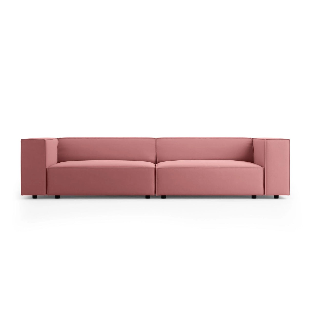 Arendal 4-Sitzer Sofa aus Samt in Flamingo (Casino Salmon), 244x102x70 cm von Cosmopolitan Design – Bild 1