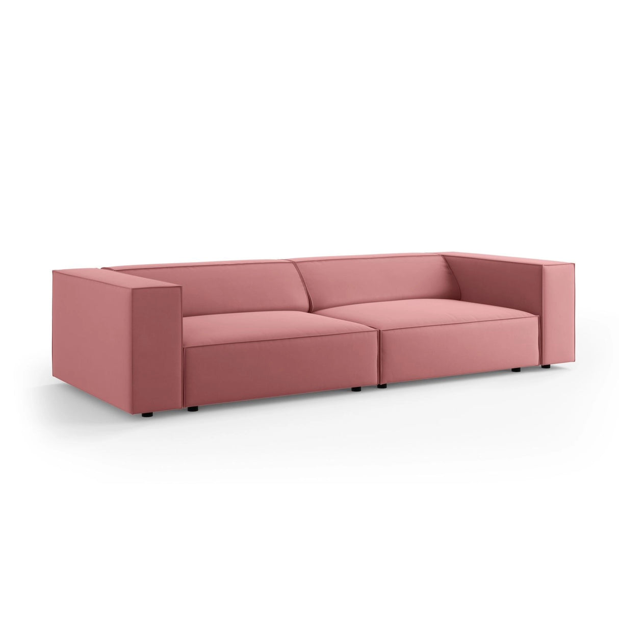 Arendal 4-Sitzer Sofa aus Samt in Flamingo (Casino Salmon), 244x102x70 cm von Cosmopolitan Design – Bild 3