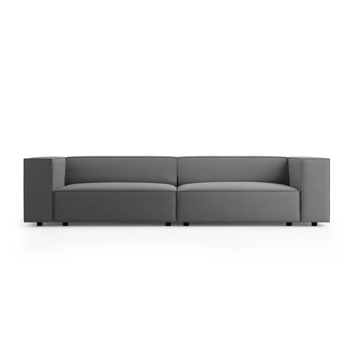 Arendal 4-Sitzer Sofa aus Samt in Warmes Grau (Casino Anthracite), 244x102x70 cm von Cosmopolitan Design – Bild 1