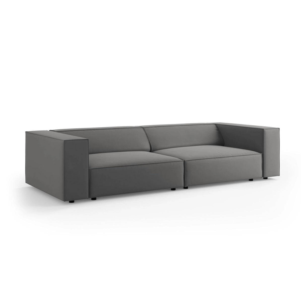 Arendal 4-Sitzer Sofa aus Samt in Warmes Grau (Casino Anthracite), 244x102x70 cm von Cosmopolitan Design – Bild 3