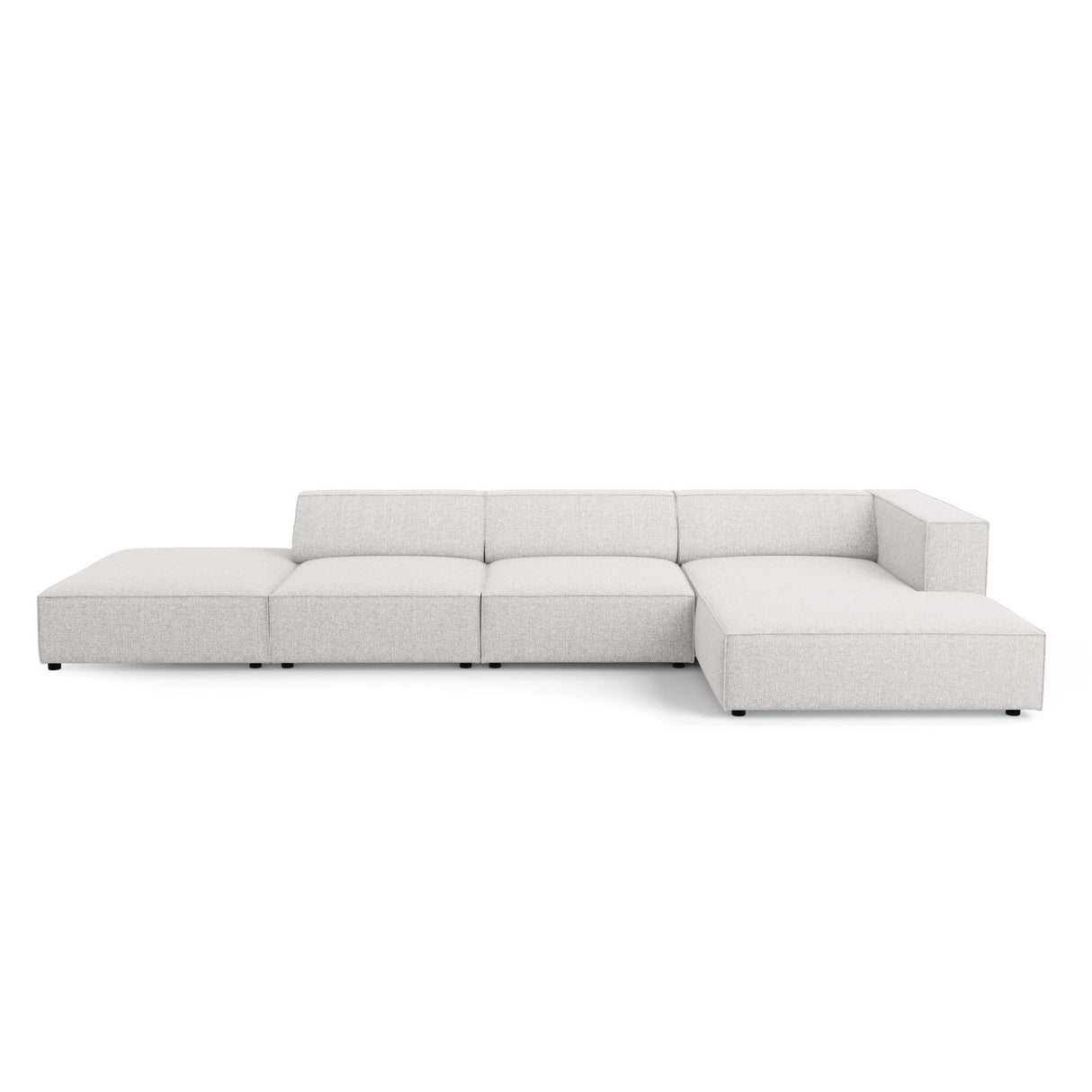 Arendal 5-Sitzer Ecksofa, Rechte Seite, aus Chenille in Hellgrau (Haga 06), 341x166x70 cm von Cosmopolitan Design – Bild 1